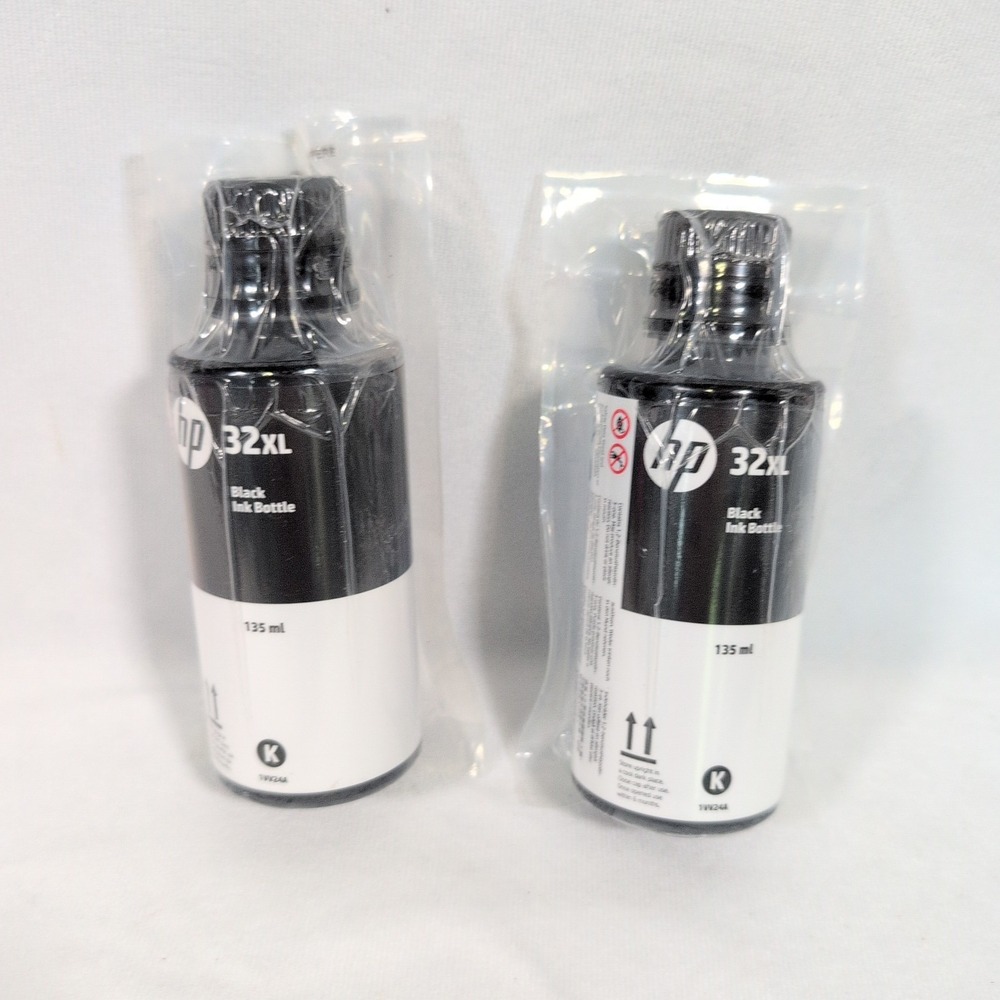 2 Pack HP 32XL 135ml OEM Black Original Ink Bottle 1VV24A
